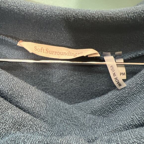 Soft Surroundings Cowl Neck Tunic Sweater Size Medium Petite Blue soft - Picture 2 of 8